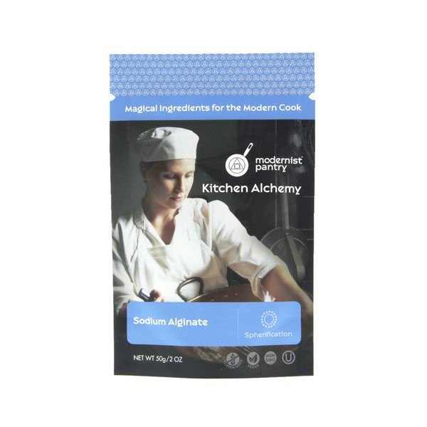 Pure Sodium Alginate (Molecular Gastronomy) ⊘ Non-GMO ☮ Vegan ✡ OU Kosher Certified - 50g/2oz