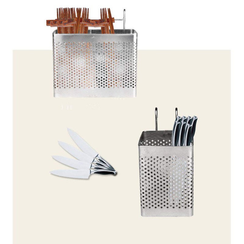 TOPINCN Kitchen Utensil Storage Holder, Stainless Steel Utensil Container Hanging