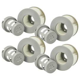 vhbw 4X Filterkartusche kompatibel mit MSpa Delight Swimmingpool, Filterpumpe - Wasserfilter Grau Weiß
