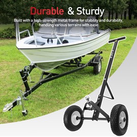 Trailer Dolly, 600LBS Capacity, 1-7/8” Hitch Ball with 12” Tires, Trailer Mover Dolly for Moving, Black Powder Coated Steel
