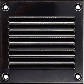 Vent Systems 4'' x 4'' Inch Black Air Vent Cover Metal Air Return Grill with Built in Pest Guard Screen HVAC Vent Cover for Home Improvement Vent Duct Cover 100x100 mm