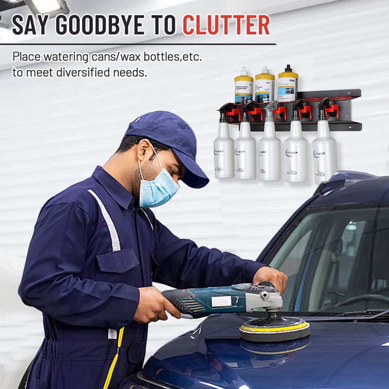 YTDTKJ 2 Set Spray Bottle Storage Rack with Car Cleaning