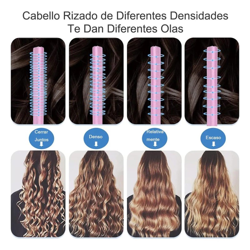 6pzs Curly Ondas En Cabello Rizos Sin Calor Tubo2 Scrunchie