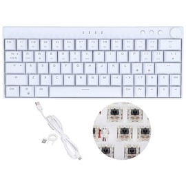 Mechanical Keyboard 64 Key Plus RGB 3 Mode Knob Design Ergonomic Layout 4 Switch Optional White Keyboard for IOS Linear Action Switch