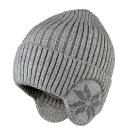 2 in 1 Unisex Winter Hat with Big Earflaps Thick Warm Fleece Lined Knit Cap Mens Womens Windproof Cycling Beanie Hat Ear Protection Ski Skull Cap Outdoor Sports Daily Winter Plush Knitted Hat