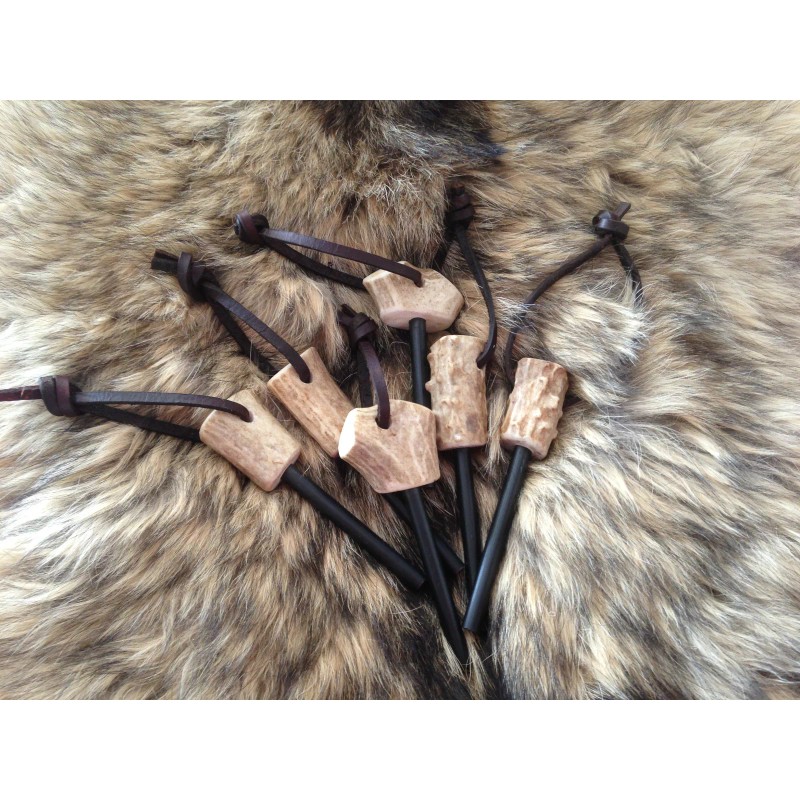 Lost River Leather Deer Antler Handled Ferro Rod/Fire Starter .8