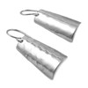 Hammered Curved Drop Solid 925 Sterling Silver Earrings Handmade Jewellery