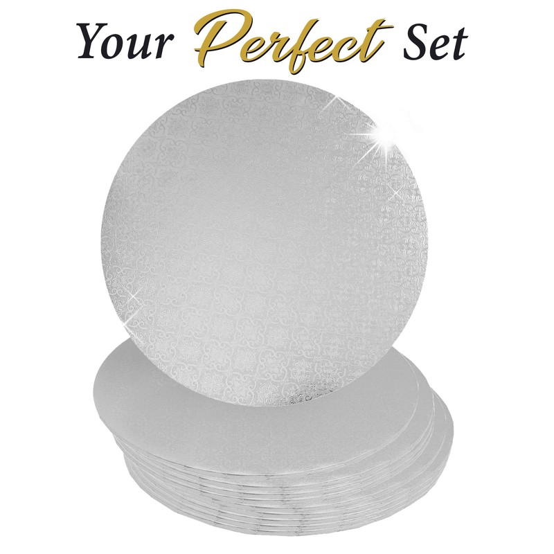O'Creme Silver Wraparound Cake Pastry Round Drum Board 1/4 Inch
