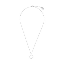 s.Oliver women's chain with x-pendant, 925 sterling silver, rhodium plated, cubic zirconia, 42 cm and 3 cm, white