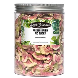 Drink Botanicals | Freeze Dried Figs, Fig Slices Chips | 100% Natural | 150+ Slices | Edible | 100 Grams, 3.52 oz | For Baking, Cereal Topper, Yogurt, Cake, Cocktail Decorations | PET Jar, GMO-Free