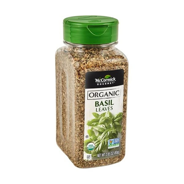 McCormick Gourmet Organic Basil Leaves, 2.85 oz