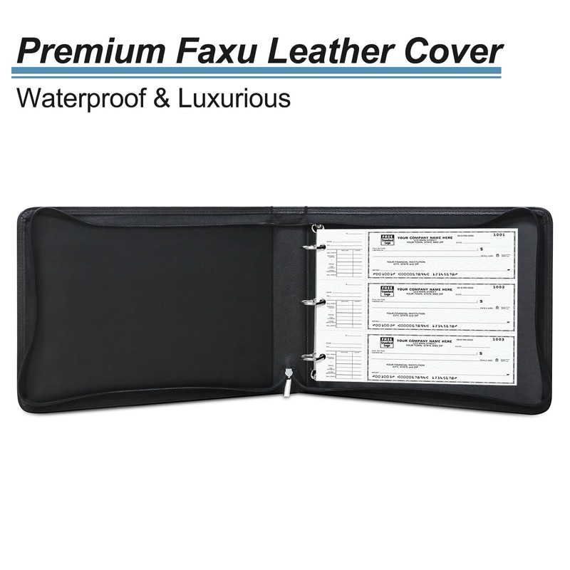 LLi Cufite 3 Rings Check Binder for End-Stub Deskbook Checks,