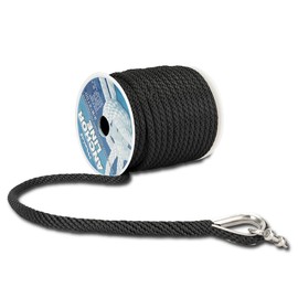 MARINE SYSTEM Made 3/8 Inch 100FT 150FT Premium Solid Braid MFP Anchor Line Braided Anchor Rope/Line with Stainless Steel Thimble and Shackle (3/8" x 100')