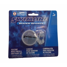 Swimline Silicone Nose Pinch & Ear Plug Set Swim Class Kit Budget Clear 9602