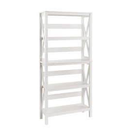 ClosetMaid 3960 X-Frame Design 5-Shelf Bookshelf or Bookcase, White Wood