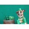 DOGWONG DOGWONG Green Lucky Clover Shamrock Dog Collar with Bowtie,