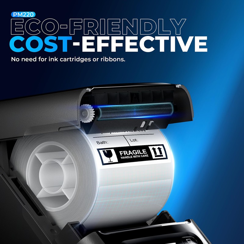 Nelko PM220 Bluetooth Thermal Label Printer, Portable Label Maker Machine