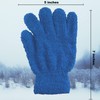 Gravity Trading Men's Women's Warm Winter Fuzzy Cozy Gloves, Blue