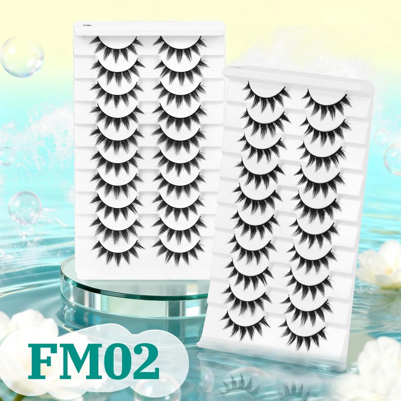 Fyonas Lashes Manga False Eyelashes 9-12mm Anime Lashes Strips C