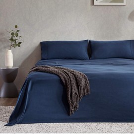 SLEEP ZONE Full Size Duvet Cover Cooling NANOTEX Tech with Zipper Closure & 8 Corner Ties - Super Soft & Breathable All Season Comforter Cover Set 2 Pieces (Navy Blue, Full)