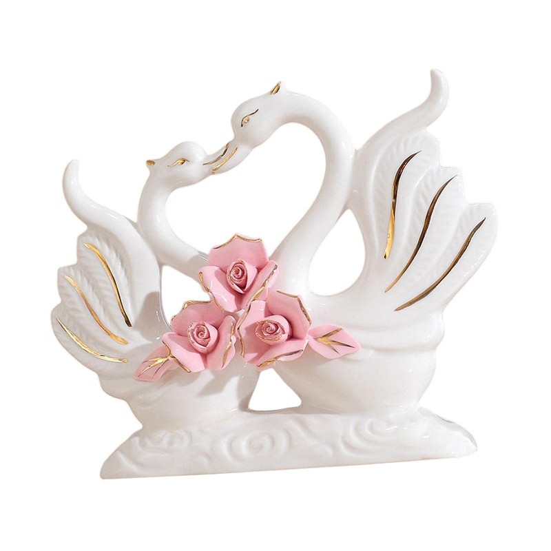 MYCENSE Swan Figurines Animal Table Decoration Collection Centerpiece Craft Ceramic