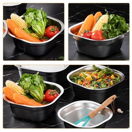 LIFKOME Stainless Steel Wash Basin Multi-Functional Dish Tub Portable Hand Washing Station Meal Prep Bowl for Vegetables Fruit Salad