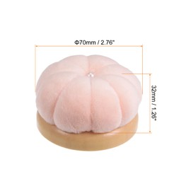 HARFINGTON 2pcs Wooden Base Needle Pincushions Japanese Style Pin Cushions Round Pin Cushion Needle Holder for Sewing Quilting Needlework DIY Crafts, Light Pink