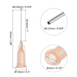 sourcing map Industrial Blunt Tip Needle 26G 1 Inch Length with Luer Lock Screw Interface Connector, Dispensing Needle for Liquid Glue Gun, 40 Pcs (Light Coffee)