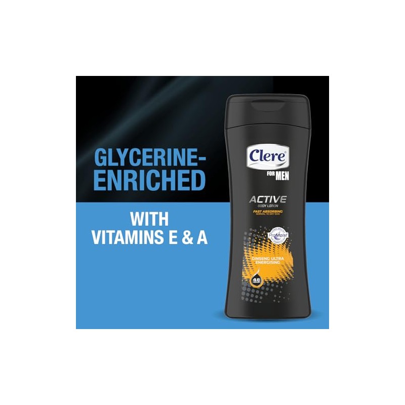 CLERE Loción Corporal Activa Para Hombre - Gingseng Ultra Energizante