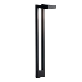 Kichler Lighting 15844AZT 1 Light Two Arm Path Light - with Contemporary Inspirations - 22 inches Tall by 3 inches Wide, Textured Architectural Bronze Finish with Satin Etched Glass