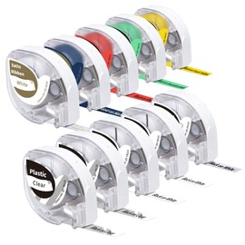 10 x Phomemo P12/P12 Pro/LT12 label tape, original, 12 mm x 4 m, satin ribbon/iron on labels/plastic labels