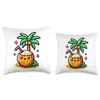 Summer Coconut Clipart Graphic Throw Pillow