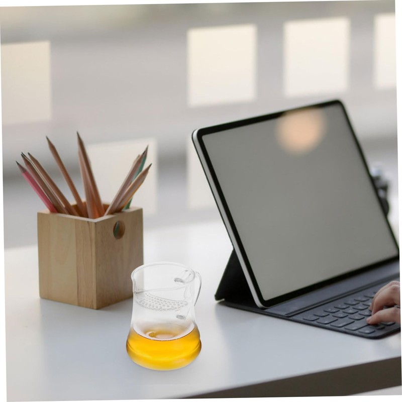 iplusmile Heat Resistant Tea Pitcher with Handle Transparent Cup for