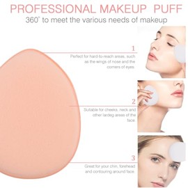 FOMIYES 25 Talquera con Borlas Para Polvos Faciales Puff De Maquillaje Con Correa Para Dedo Esponja Para Corrector De Ojeras Y Base En Polvo Uso Diari