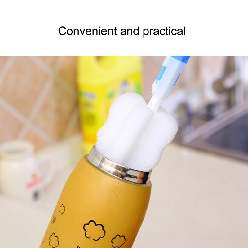 50pcs Bottle Sponge Brush Long Handle Cup Cleaning Sponge Brush