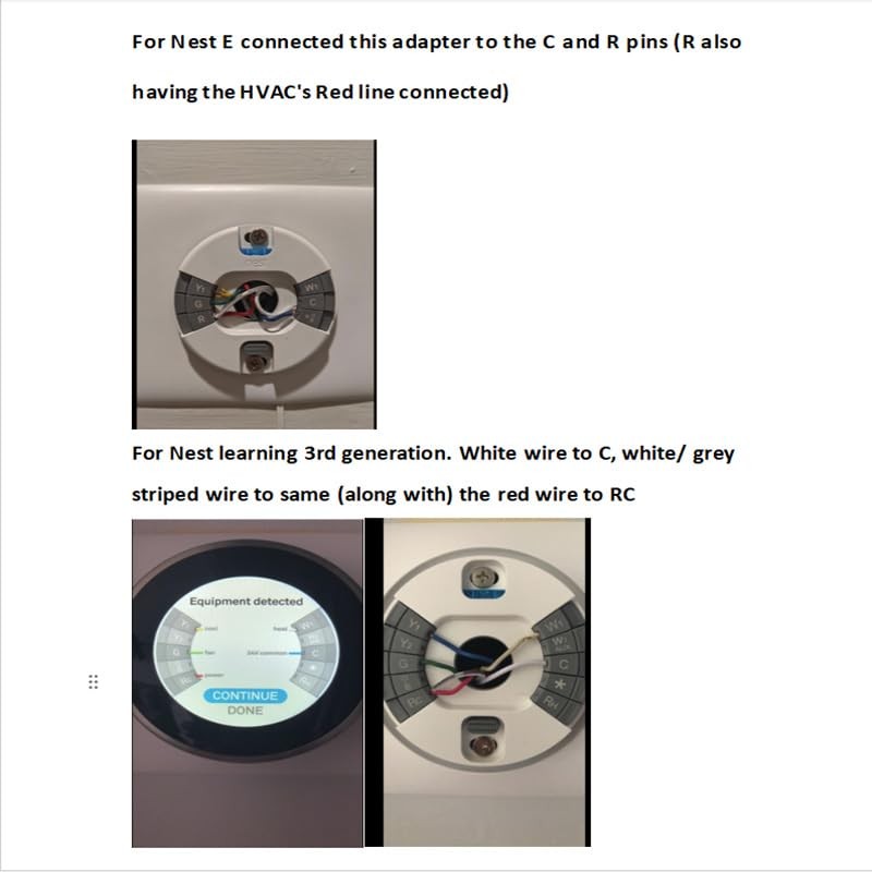 24 Volt Power Adapter/Transformer,C-Wire Adapter Thermostat，Compatible with All Versions of