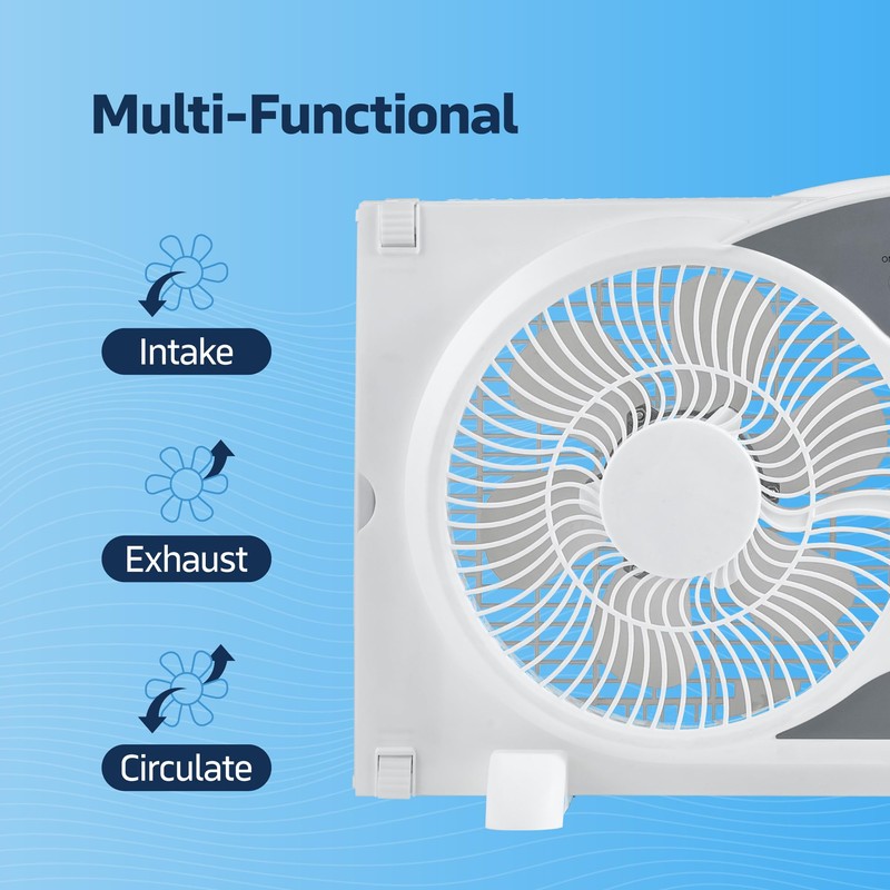Nexair 9" Twin Window fan with Remote Control, 3 Speed