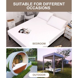 Mecerock 6 Colors White Full Size Waterproof Mattress Protector Washable Mattress Cover Fitted to 18" Deep