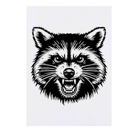 Azeeda 'Wütender Waschbär' Temporäres Tattoo - Hautfreundlicher & Ungiftiger Abziehbild · Wasserfest (TO00070199)