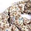 Elegant Cherry Blossom Floral Chiffon Scarf, Brown