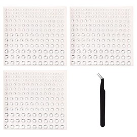495 Pcs White Gems Stickers, Self-Adhesive Face/Hair Jewels Eye Gems Diamonds Rhinestones 3/4/5/6 mm DIY Face Gems Stick on,Face Crystal Rave Accessories for Eyes Makeup Body Decoration, Crafts ZH505