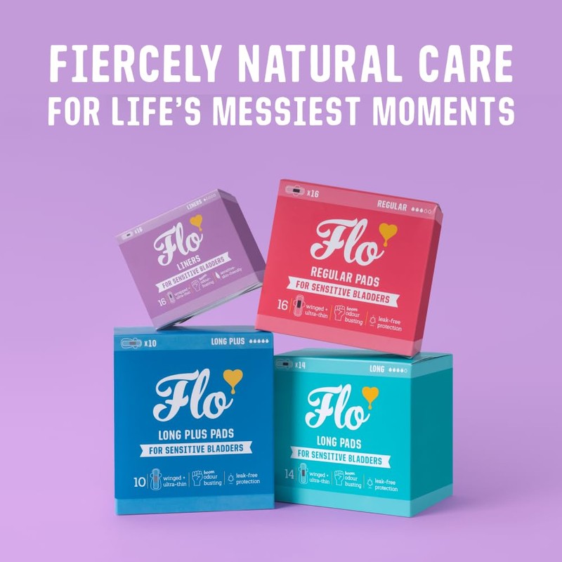 FLO Organic Sensitive Bladder Long Plus Bamboo Pads (10 Pads)