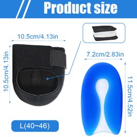 ZEPIQOR 2 Paar Fersensporn Einlagen, Fersensporn Einlagen, orthopädisch Silikon Fersenschutz für schuhe, Fersenpolster Fersensporn, Einlegesohlen Gel Fersensporn, Fersensporn Socken(L)