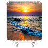 Ocean Beach Shower Curtain Beach Sunrise Sunset Scene Ocean Waves