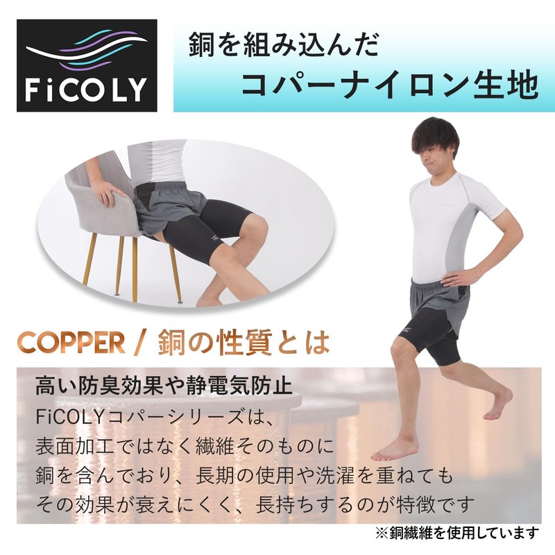 [FiCOLY] 太ももサポーター サイスリーブ 太もも 大腿 着圧 サポーター コンプレッション メンズ レディース