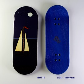 NOAHWOOD Fingerboards Deck (34.2x97mm 5-Layer Maple Wooden Handmade by NW11s Molds)+2 Pcs Grip Tape (Yawl)