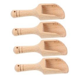 FUNOMOCYA 4Pcs Wooden Scoop Teaware Accessories for Tea Bath Salt Spice Ergonomic Design for Easy Use and Cleaning