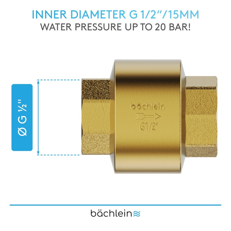 Bächlein Universal Non-Return Valve - Brass Non-Return Valve with G1/2