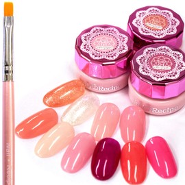 Nail Recipe Color Gel Nail Color Set UV LED Soak Off Type Self Nail Coloring (Sheer Jelly 10 Colors)