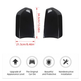 Hoolcar Tail Light Lamp Cover Guard Trim Bezel Frame Decor Exterior Accessories for 2015-2021 Chrysler 300, Smoked Black